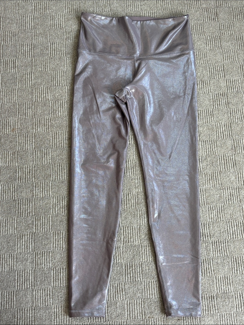 ✨Old Navy Active PowerSoft Extra High-Rise Silver Shine Full Length Leggings Lrg